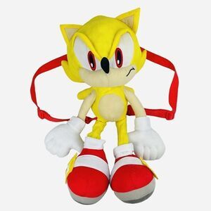 2021 Sega Super Sonic the Hedgehog Yellow 22" Plush Backpack Video Game Merch